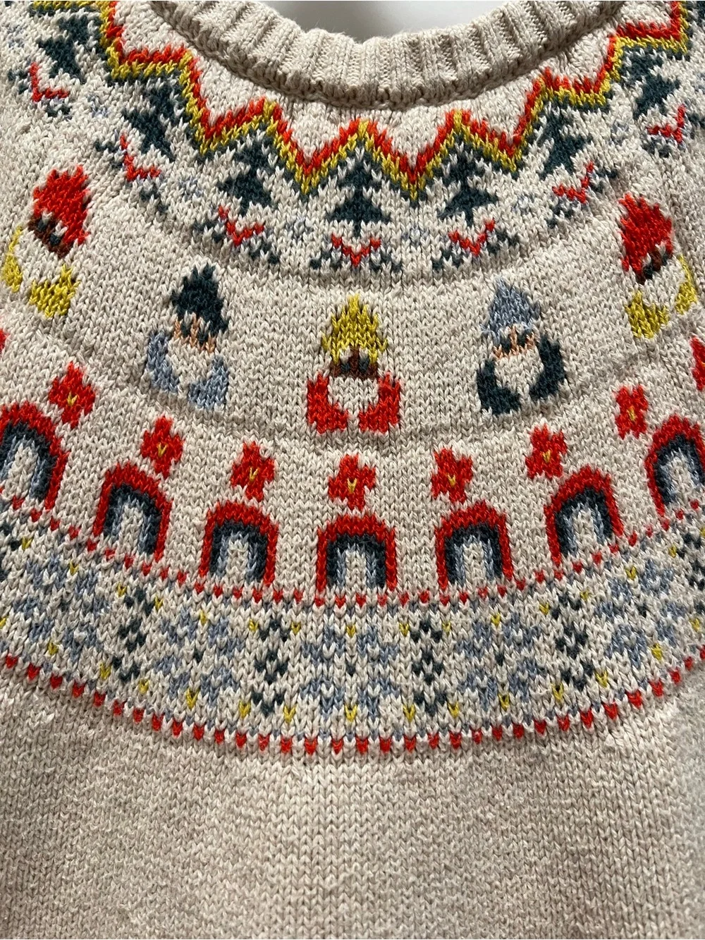Hanna Andersson Girls US 5 Nordic Fair Isle Gnome Sweater Dress